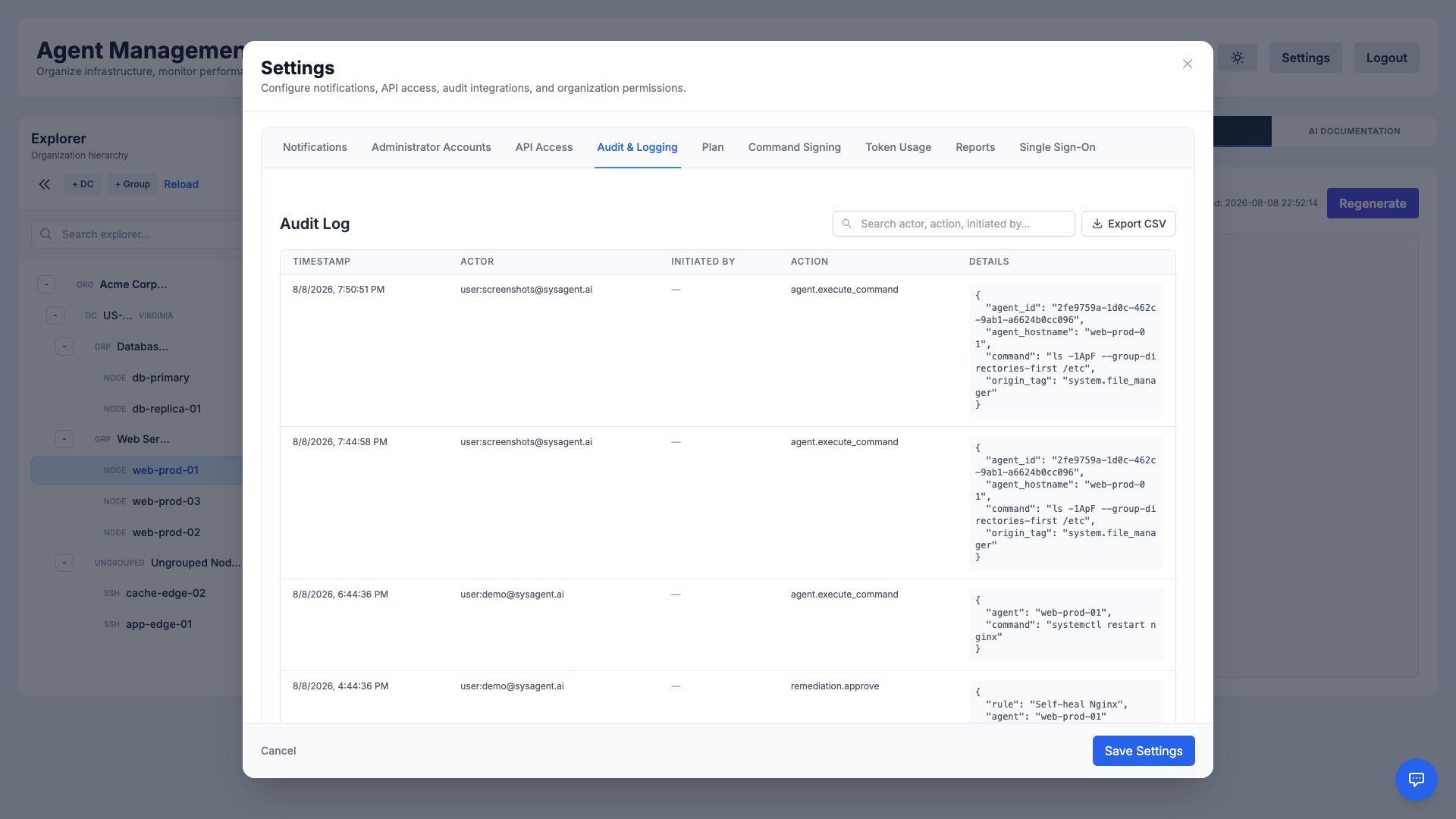 Audit Log
